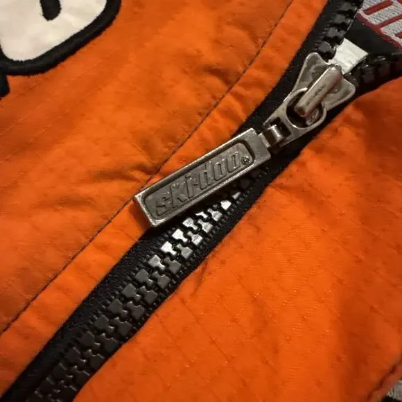 Vtg skidoo jacket Youth size 16 Racing Team Orange Black Bombardier Snowmobile - Picture 6 of 16